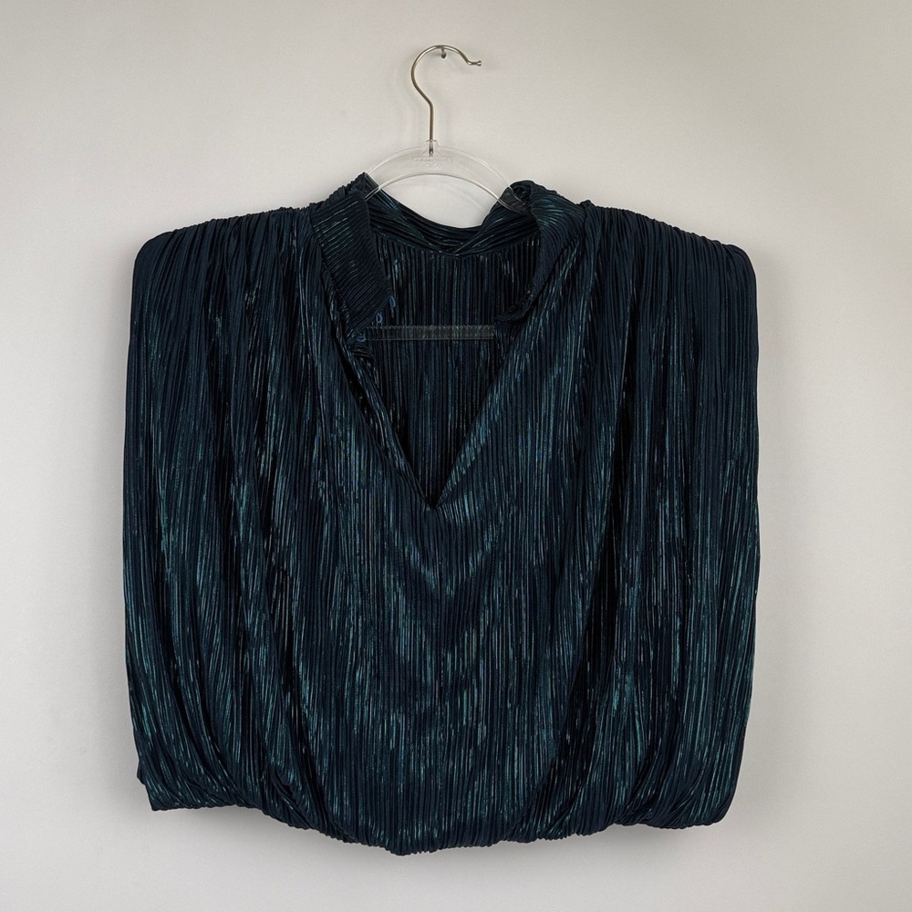 Sabina Musayev Spark Pleated Sleeveless Top in Dark Ocean Blue Size Medium NWT - Picture 6 of 13